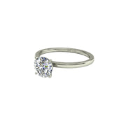 Bague de mariage diamant naturel rond 1.00 carat or blanc 14 carats Ely